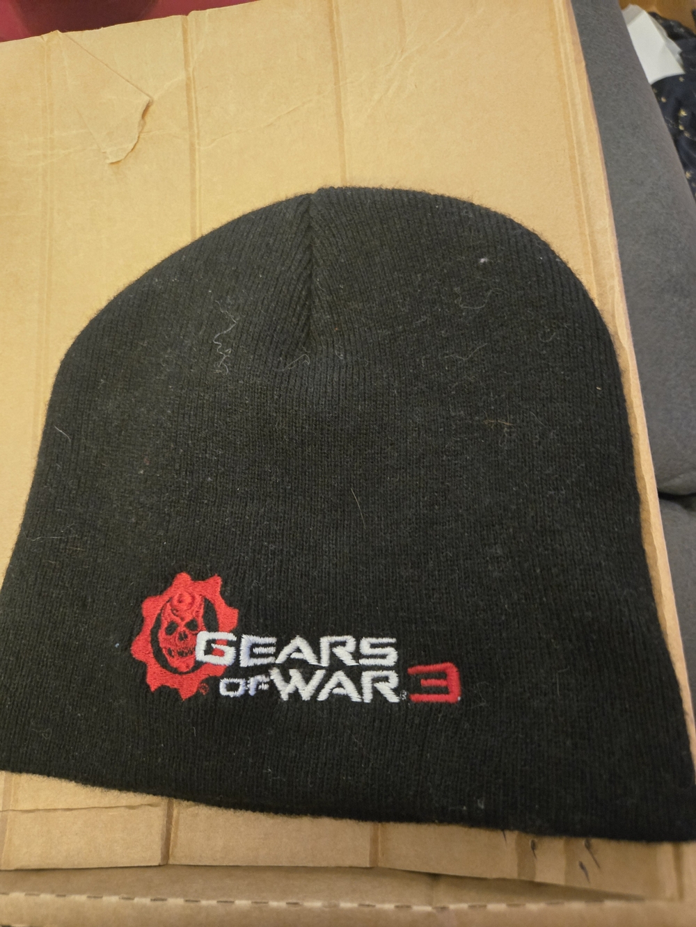 Gears of War 3 Black Knit Beanie with Embroidered Logo